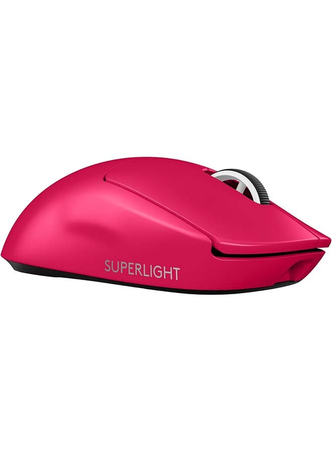 لوجيتيك ماوس الألعاب اللاسلكي Logitech G PRO X SUPERLIGHT 2 LIGHTSPEED، خفيف الوزن، مفاتيح هجينة LIGHTFORCE، مستشعر HERO 2، 32000 نقطة في البوصة، 5 أزرار قابلة للبرمجة، شحن USB-C، الكمبيوتر الشخصي وماك - أرجواني - Image 1