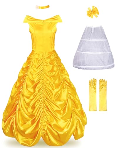 JerrisApparel Women's Princess Costume Halloween Party Dress (0, Yellow) - Image 1