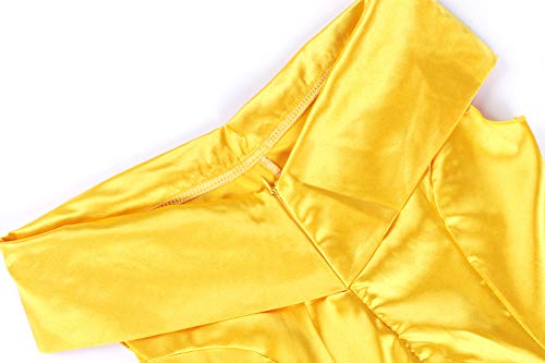 JerrisApparel Women's Princess Costume Halloween Party Dress (0, Yellow) - Image 4