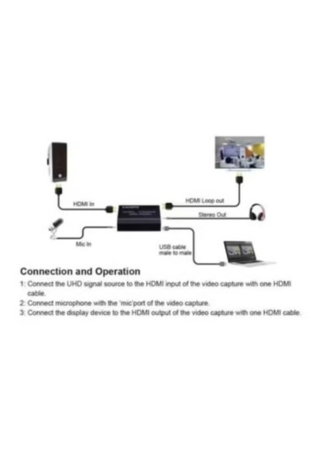 Terabyte Multimedia Interface Audio Video Capture Card | 4K High-Definition HDMI to USB Adapter | Plug & Play Device for Video Recording, Streaming & Conferencing | Compatible with Windows, Mac, PC, Laptop & Gaming Consoles | Real-Time Audio & Video Capture | No Drivers Needed - Image 3