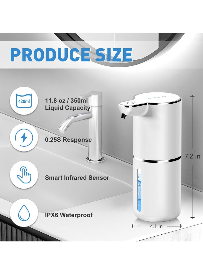 Automatic Induction Foam Hand Sanitizer USB Charging, 400ml Wall-Mounted Smart Induction Hand Sanitizer Bottle 4-Speed Liquid Output Adjustment, Suitable for Kitchen and Bathroom Dishwashing Hand Sa - Image 3