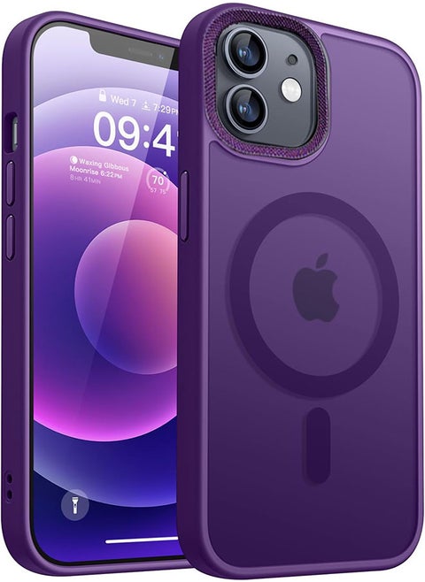 Case BENTOBEN Magnetic Iphone 16, Compatible with Wireless Charger and Magsafe Card Wallet, Simple Clear Shockproof Drop Resistant Anti-Fingerprint Case Compatible with Iphone 16 - Purple