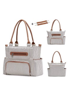 Diaper Bag Set of 6 With Stroller Hooks And Nappy Changing Mat | Nappy Baby Bag Khaki