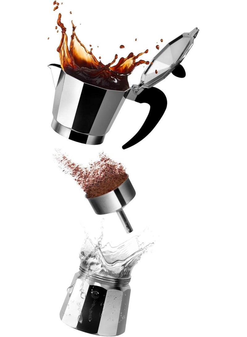 Aluminum Espresso Coffee Maker – Manual Moka Pot for Italian Coffee Brewing 6 cups - Image 5