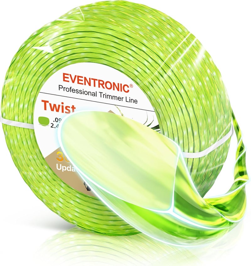 إفينترونيك خيط آلة إزالة الأعشاب، خط تشذيب Eventronic 095 بطول 150 قدمًا، خط تشذيب للاستبدال العالمي، خيط آلة إزالة الأعشاب الملتوي يناسب الأعشاب والحشائش المتوسطة والثقيلة، خط تشذيب من النايلون الأصفر الفاخر - Image 1