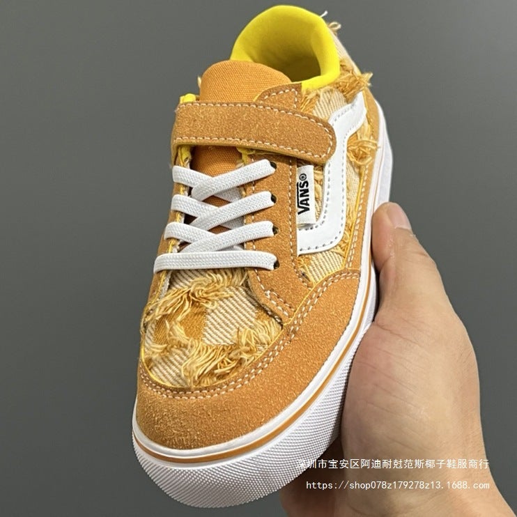 Putian Shoes Vance New Velcro Elastic Band Wear-Resistant Non-Slip Children'S Low-Top Board Shoes - Image 4