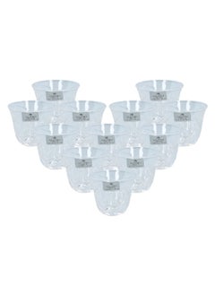 Solitaire Crystal 12-Piece Premium Quality Cawa Cup Set Clear 80 ml  - Image 2