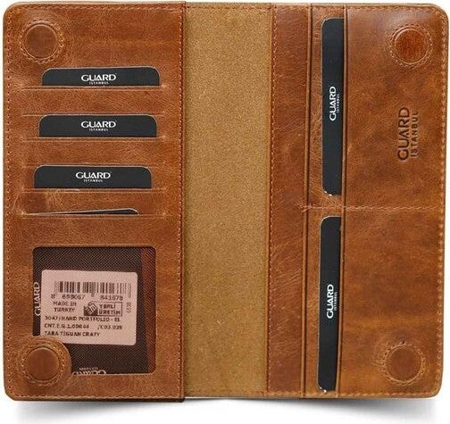 Guard Phone Entry Leather Men/Women Portfolio Wallet - Tiguan Taba  - Image 1