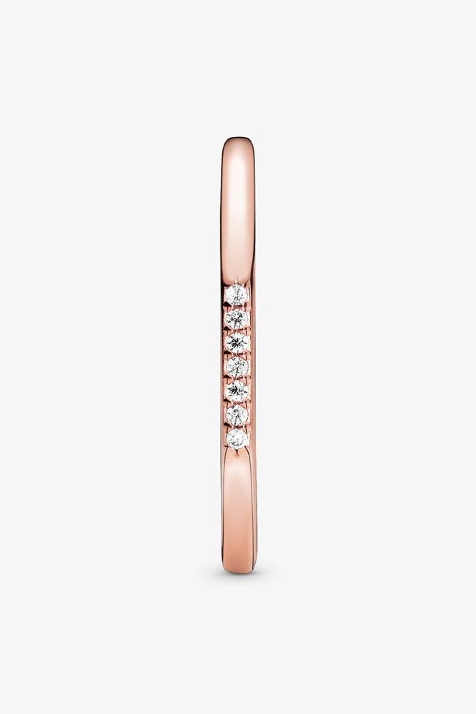 PANDORA 14K Rose Gold-Plated Ring with Clear Cubic Zirconia - Image 3