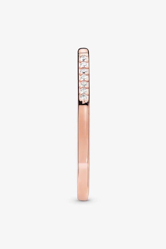 PANDORA 14K Rose Gold-Plated Ring with Clear Cubic Zirconia - Image 1