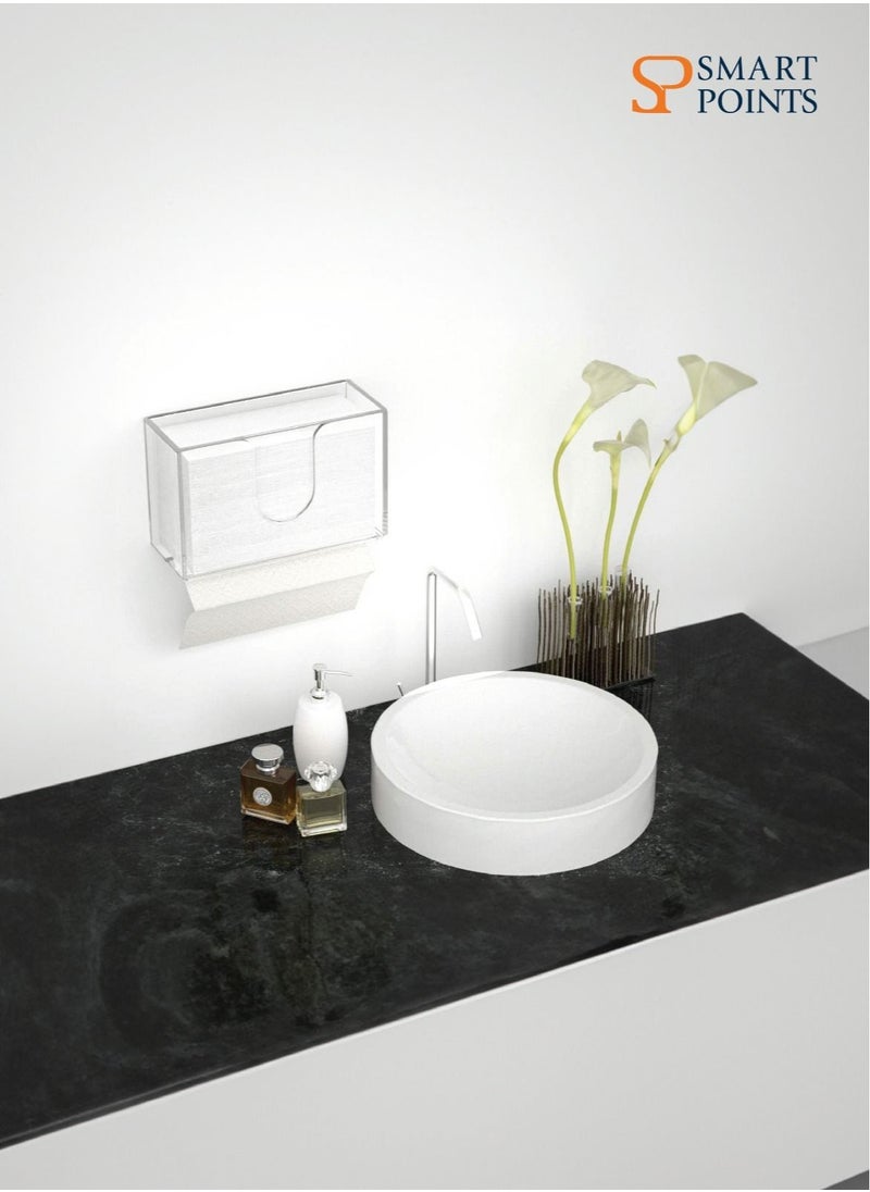 SMARTPOINTS Acrylic Wall Mounted Paper Hand Towel Dispenser Folded Hand Towel Dispenser for Folded Hand Towels Perfect for Kitchen Bathroom Restaurants  - Image 5