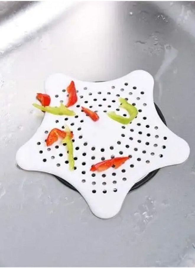 MARGOUN 3-Piece Kitchen Sink Strainer Filter Star Silicone Drain Cap Bathroom Floor Hair Catcher Anti Clogging Shower Drain Cover For Kitchen Bathroom Tub White  - Image 3