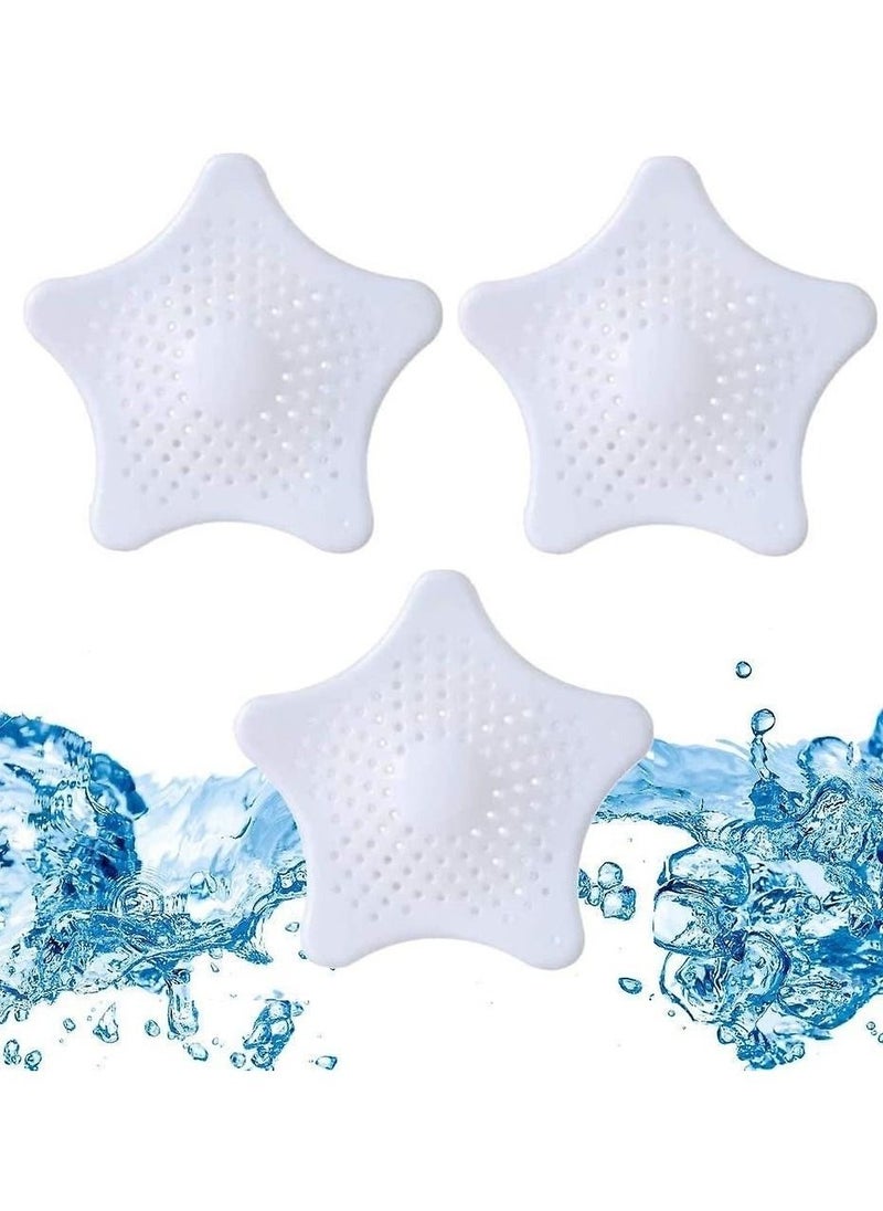 MARGOUN 3-Piece Kitchen Sink Strainer Filter Star Silicone Drain Cap Bathroom Floor Hair Catcher Anti Clogging Shower Drain Cover For Kitchen Bathroom Tub White  - Image 1