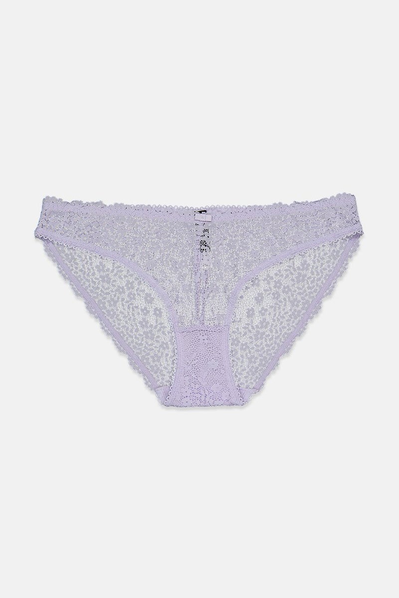 Etam Women Lace Slip Panty, Lilac - Image 1