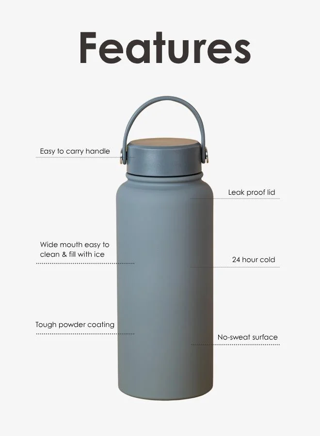 Casa Quesera  SNAPTRON® Wide mouth 1000ml Insulated Sports Water Bottle – Large Capacity, Portable, Leakproof with Anti-Slip Bottom  | Best Price UAE