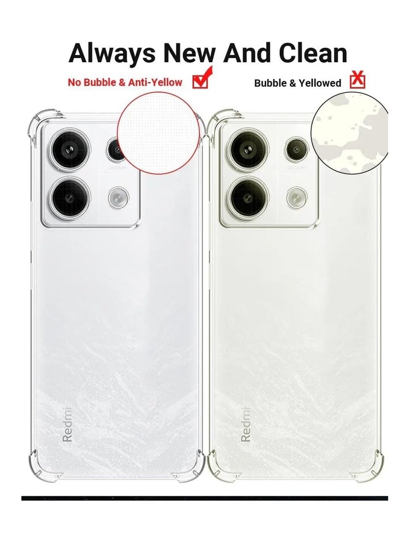 BORTONY Xiaomi Redmi Note 13 5G Case Cover Crystal Clear with Camera Protection Reinforced Corners Bumper TPU Soft Anti-Scratch Shockproof Phone Case for Redmi Note 13 5G - Image 3