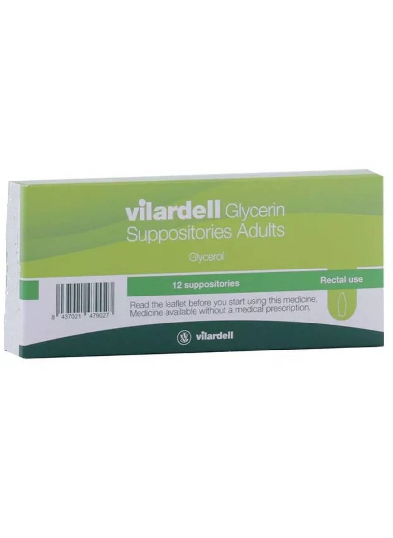 Vilardell Glycerin Suppositories Adults, 12's 