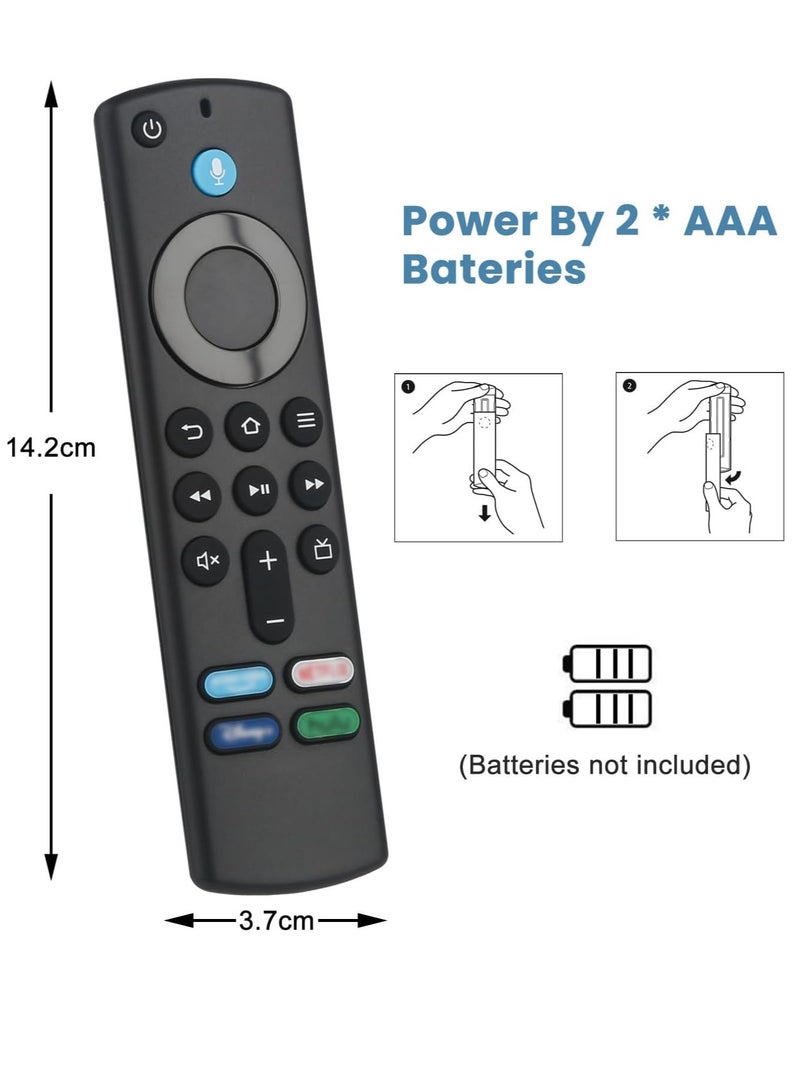 ELTRAZONE جهاز تحكم صوتي بديل (الجيل الثالث) لتلفزيونات فاير الذكية (لايت، 4K، 4K ماكس، الجيل الثاني، الجيل الثالث) جهاز تحكم تلفاز ذكي مكعب (الجيل الأول، الجيل الثاني) مع بطارية - Image 4