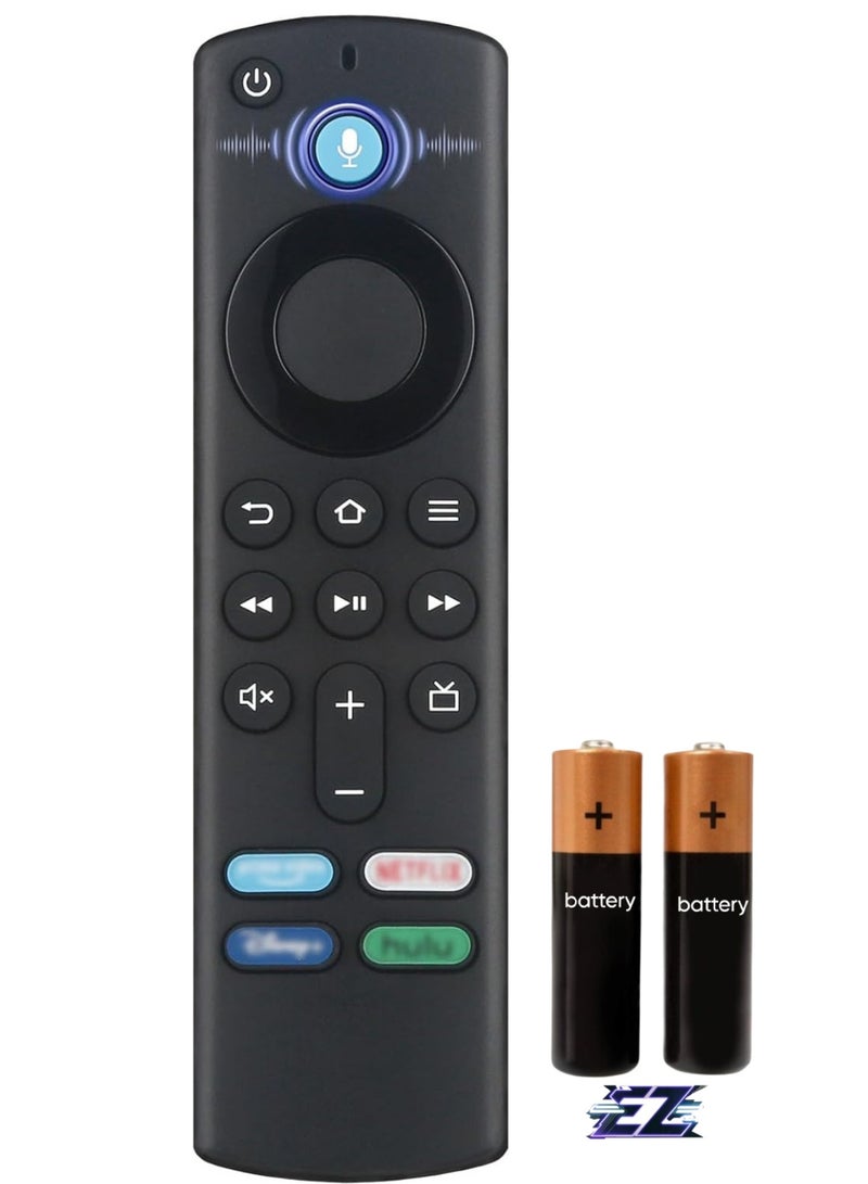 ELTRAZONE جهاز تحكم صوتي بديل (الجيل الثالث) لتلفزيونات فاير الذكية (لايت، 4K، 4K ماكس، الجيل الثاني، الجيل الثالث) جهاز تحكم تلفاز ذكي مكعب (الجيل الأول، الجيل الثاني) مع بطارية - Image 1
