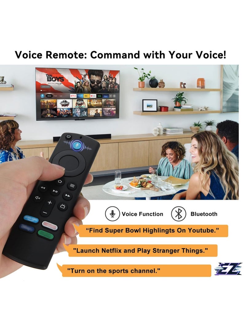 ELTRAZONE جهاز تحكم صوتي بديل (الجيل الثالث) لتلفزيونات فاير الذكية (لايت، 4K، 4K ماكس، الجيل الثاني، الجيل الثالث) جهاز تحكم تلفاز ذكي مكعب (الجيل الأول، الجيل الثاني) مع بطارية - Image 2
