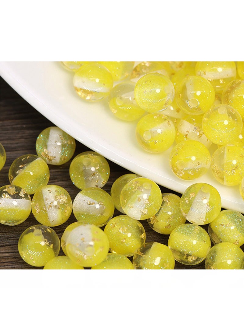 l&wen Gold Shiny Candy Color Plastic Beads, Crafts Gift for Jewelry Making Handcrafts Bracelets Necklaces DIY Girls 8mm 30Pcs  - Image 1