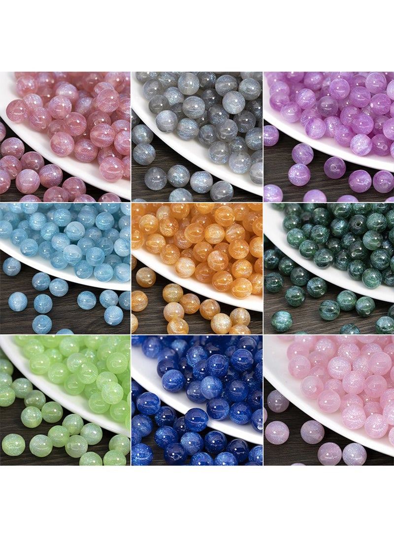l&wen Gold Shiny Candy Color Plastic Beads, Crafts Gift for Jewelry Making Handcrafts Bracelets Necklaces DIY Girls 8mm 30Pcs  - Image 2