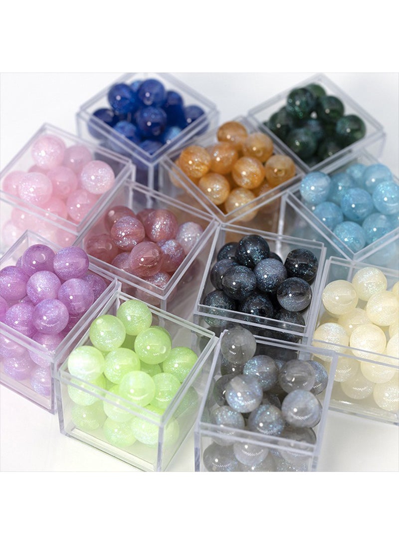 l&wen Gold Shiny Candy Color Plastic Beads, Crafts Gift for Jewelry Making Handcrafts Bracelets Necklaces DIY Girls 8mm 30Pcs  - Image 4