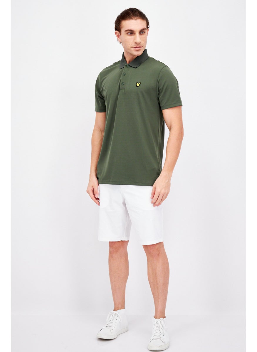 Lyle & Scott - Men Regular Fit Brand Logo Short Sleeve Polo Shirt, Cactus Green - Image 1