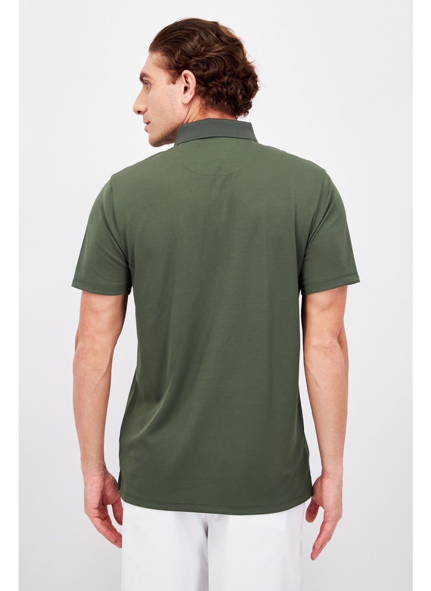 Lyle & Scott - Men Regular Fit Brand Logo Short Sleeve Polo Shirt, Cactus Green - Image 1