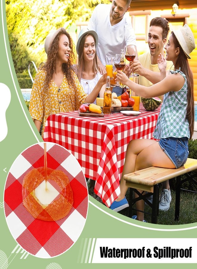 misaya 6 Packs Buffalo Disposable Table Cloth, 54 x 108 Inch Waterproof Plastic Tablecloth, Rectangle Red and White Checkered Table Covers for Picnic, Birthday, Party, Mother's Day - Image 3
