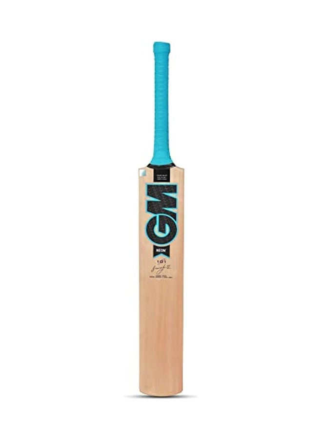 GM Neon 101 Kashmir Willow Cricket Bat with Thick Edges, Pronounced Bow, Treble Spring Handle & Vibration Dampening Grip - Premium Quality for Professional Players  - Image 4
