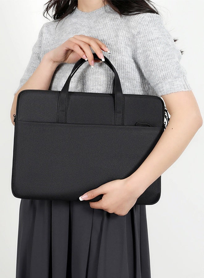 13 Inch Laptop Sleeve Shoulder Messenger Bag Carrying Case Briefcase Slim Protective Computer Sleeve with Handle Strap Pocket,Black - Image 4