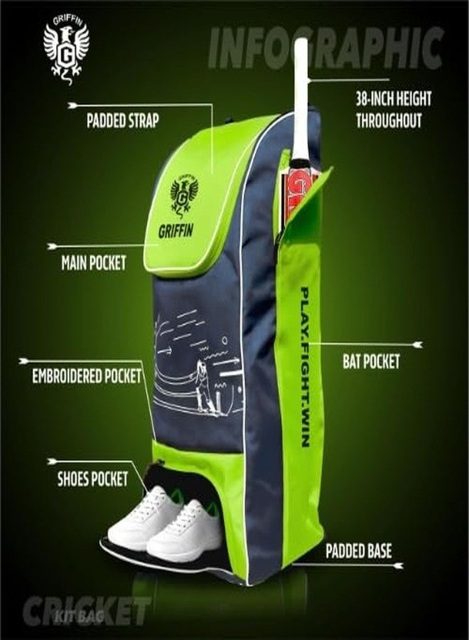 Griffin 2.O Kit Bag Cricket (Navy Lemon) - Image 3