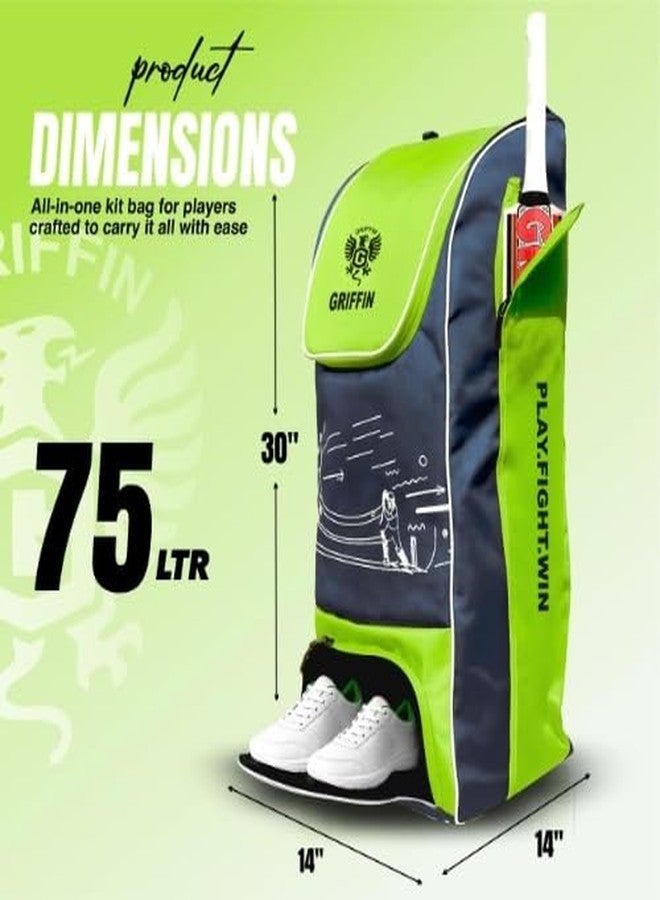 Griffin 2.O Kit Bag Cricket (Navy Lemon) - Image 2