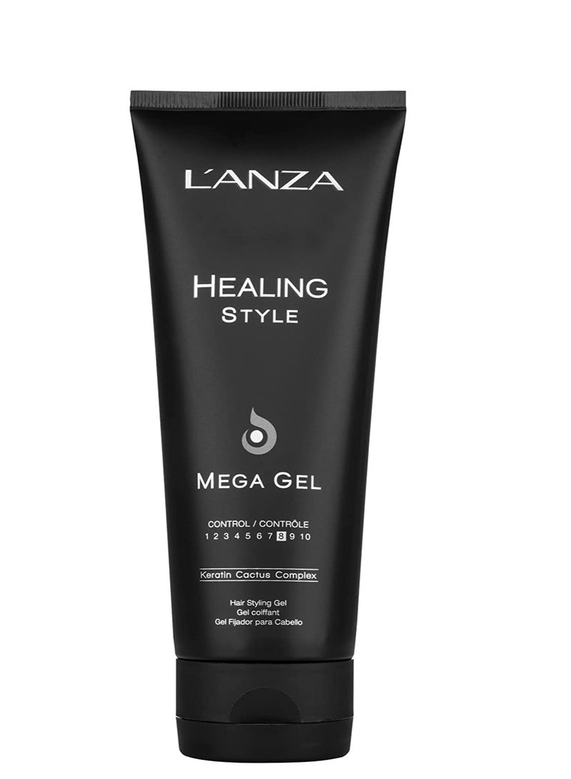 L'ANZA Healing Style Mega Gel with Strong Hold Effect, Nourishes and Refreshes the Hair While Styling, With Keratin, Alcohol-free Formula, and UV Rays Protection to Prevent Damage (6.8 Fl Oz) - Image 1