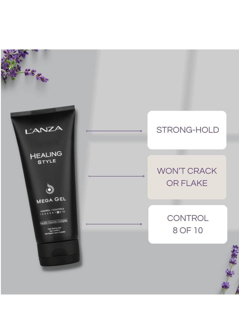 L'ANZA Healing Style Mega Gel with Strong Hold Effect, Nourishes and Refreshes the Hair While Styling, With Keratin, Alcohol-free Formula, and UV Rays Protection to Prevent Damage (6.8 Fl Oz) - Image 3
