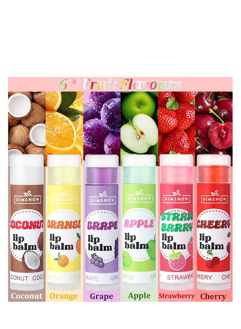 DIMSHOW 6PCS Mini Lip Balm Set, Fruit Flavored Multipack, Moisturizing and Hydrating Lip Balm Stick, Lip Sleeping Mask for Dry and Cracked Lips, Repair and Lip Care Essentials - Image 5