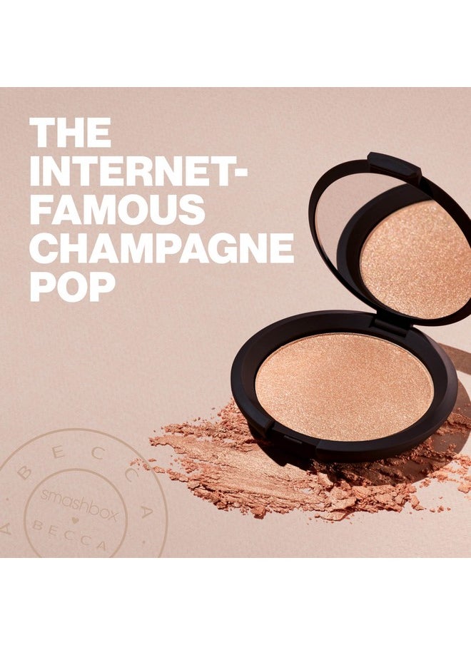 SmashBox - Smashbox X BECCA Shimmering Skin Perfector Pressed Highlighter | Luminous Glow + Buildable, 0.09 Ounce, Champagne Pop Mini - Image 1