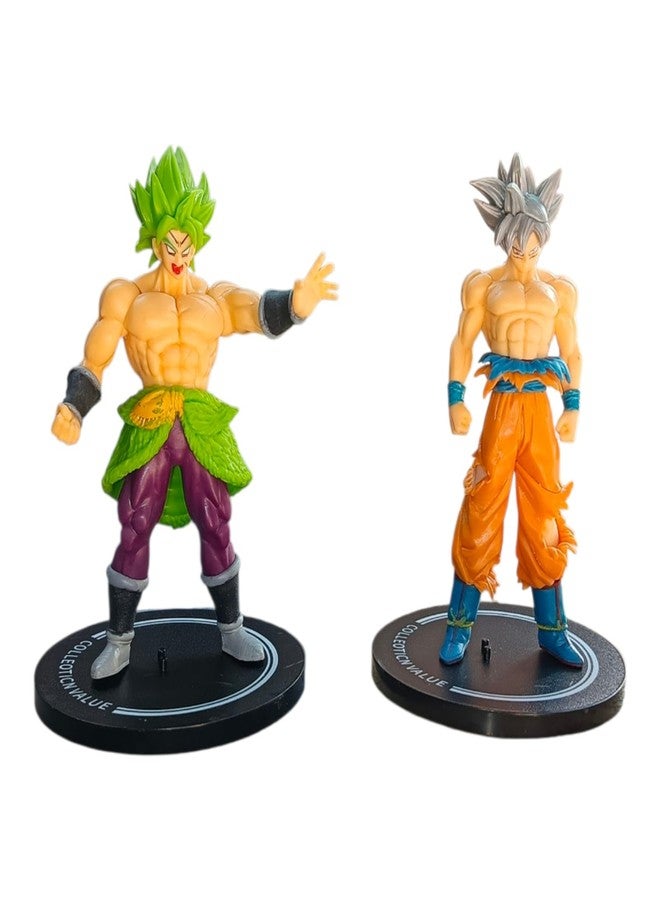 ONE POINT COLLECTIONS Anime Action Figure Set (Pack of 2) - Muscular Warrior Collectible Figurines with Display Base, PVC Toy for Kids & Fans - Image 1