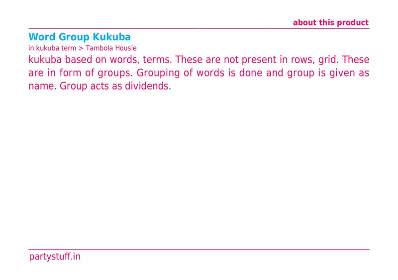 PartyStuff Tambola Housie Tickets - Tapori Terms kukuba (48 Piece) - Image 4