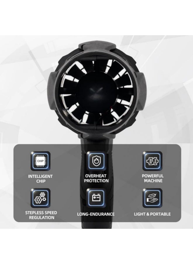 Meetion Turbo Jet Blower, Cordless Turbo Super Power Air Duster, Stepless Speed Regulation Jet Dry Blower Car Drying, Car Dryer Air Blower (Black) - Image 2