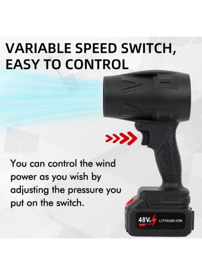 Meetion Turbo Jet Blower, Cordless Turbo Super Power Air Duster, Stepless Speed Regulation Jet Dry Blower Car Drying, Car Dryer Air Blower (Black) - Image 3