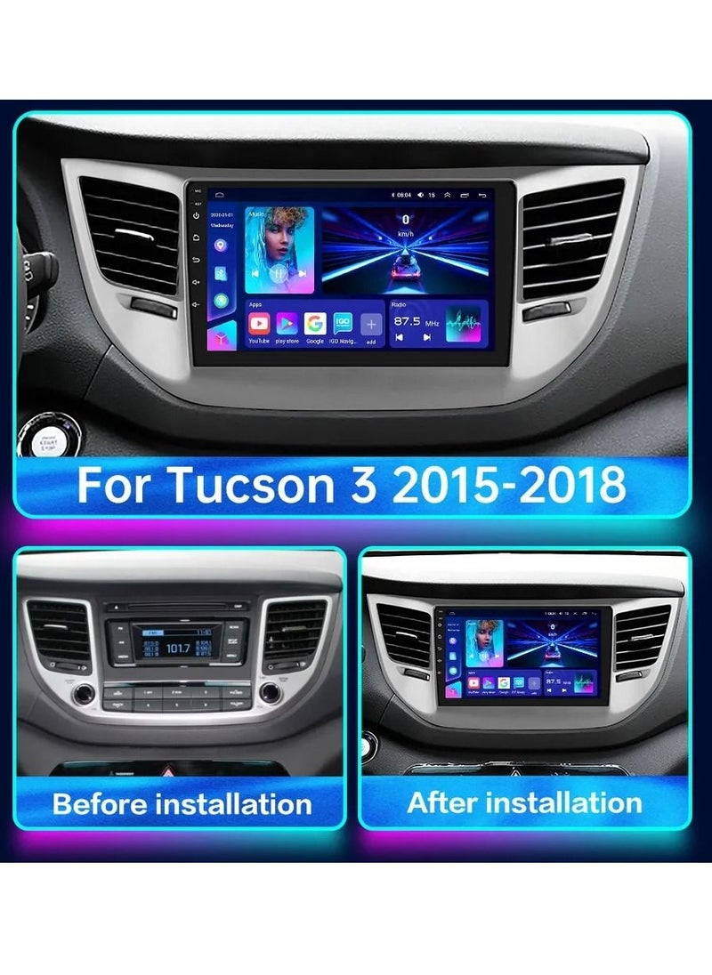 Android Screen For Hyundai Tucson 3 I35 2015 To 2018 4GB RAM Support Apple Carplay Android Auto Wireless QLED Touch Screen DSP AHD Camera Included SIM Card Support Bluetooth