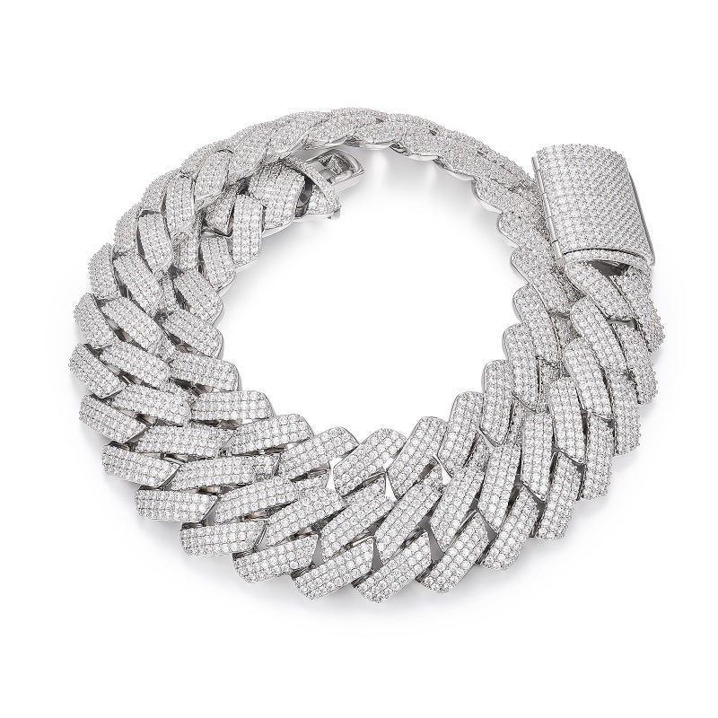 Ucciyo 25MM Cuban Link Chain for Men Thick Iced Out Chain 18K Gold Plated 5A+ Zicron Cuban Necklace Silver Iced Out Miami Necklace Bling Luxury Jewelry 18inch - Image 1