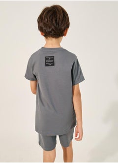 Styli Badge Detail Short Sleeve T-Shirt and Shorts Co-Ords  - Image 5