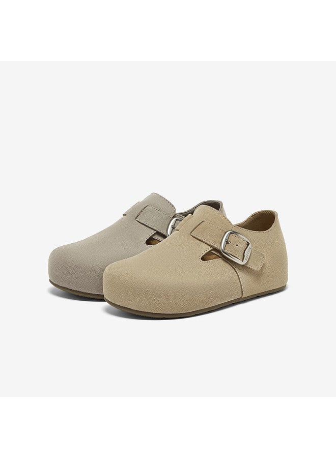Basto [vanilla Mousse] 25 Autumn Mall Genuine Leather Full-coverage Thick-soled Birkenstock Style Height-increasing Women's Loafers Gray 37 - Image 4