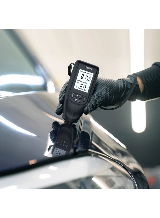 White Digital Coating Thickness Gauge High Precision 0 2000 Micrometer Dual Fe NFe Probes ABS Material No Battery Automotive Industrial Use - Image 2