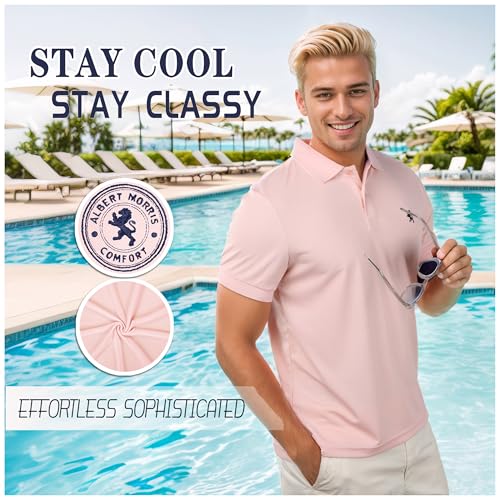Albert Morris Mens Striped Short Sleeve Polo Shirts 4 Pack - Regular Fit - Multicolor - Amuse Collection - X-Large - Image 5