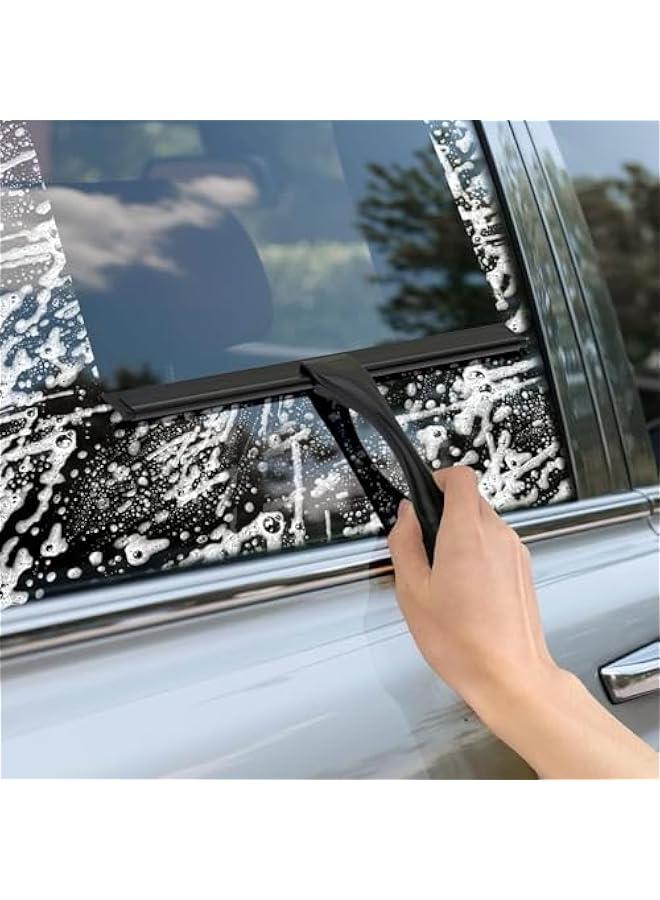 HOOKOR Durku Shower Squeegee,10 Inch All-Purpose Stainless Steel Window Squeegee Cleaner,Bathroom Cleaner Tool for Shower Glass Door,Shower Screen Wiper for Bathroom,Window,Mirror (Black) - Image 3