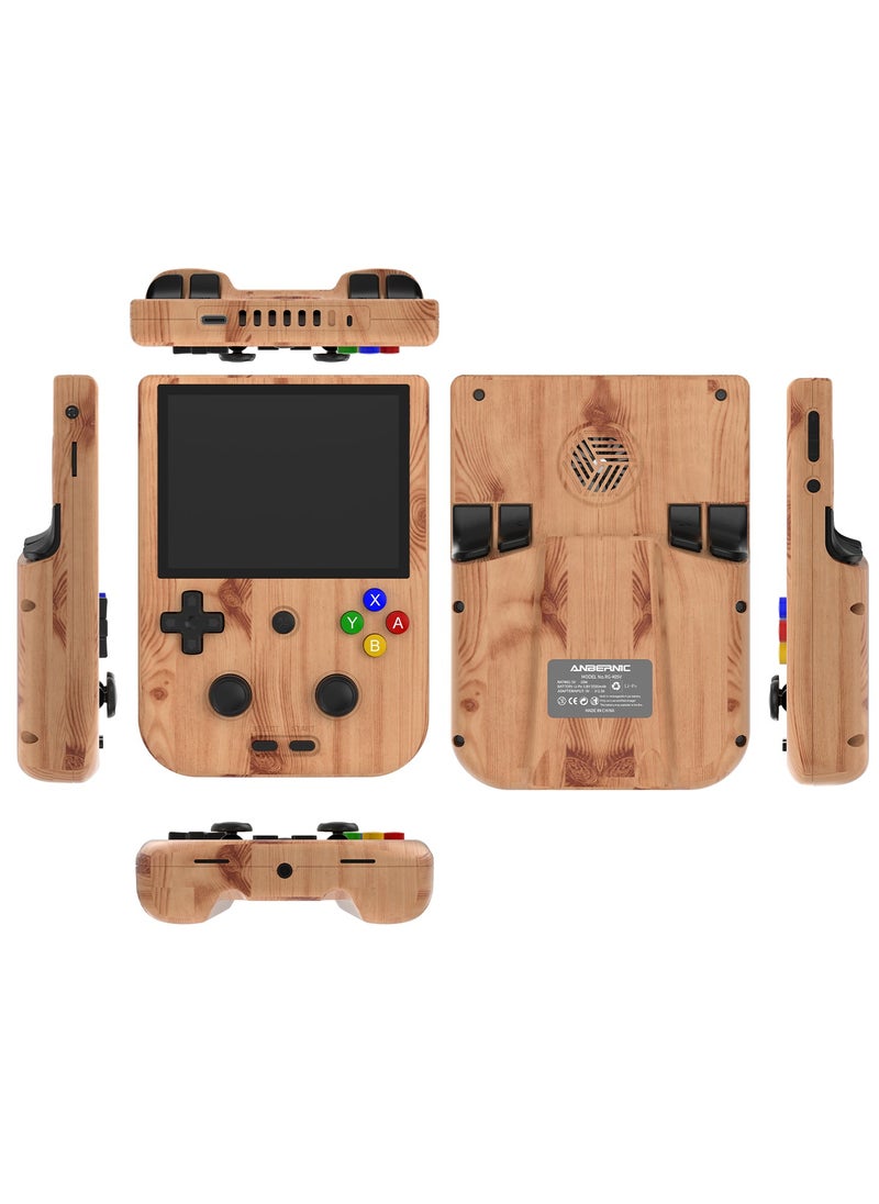 Anbernic RG405V Game Console 4-inch IPS Touch Screen 640*480 Android 12 Unisoc Tiger T618 5500mAh 5G WiFi BT Heat Dissipation 26 Emulators Gift Package【Wood-128G with 20,000 Games Pre-installed】
